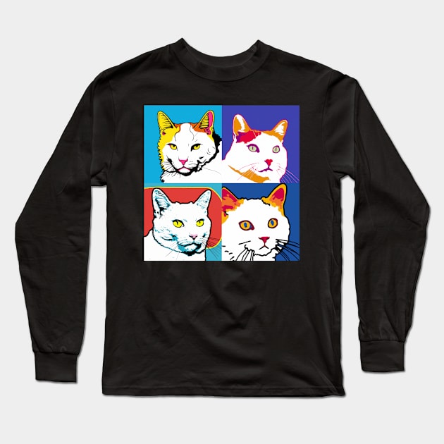 Turkish Van Pop Art - Cat Lover Gift Long Sleeve T-Shirt by PawPopArt
